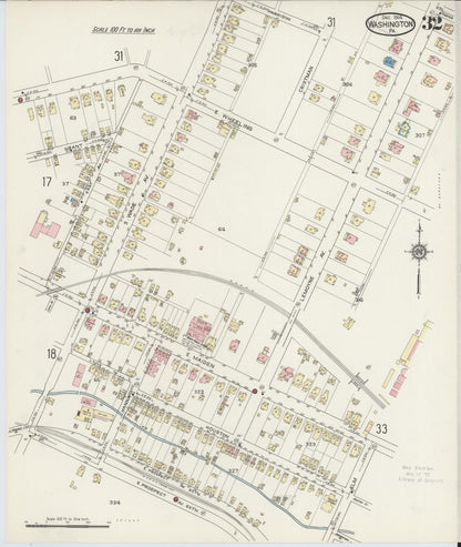 Sanborn Fire Insurance Map from Washington, Washington County, Pennsylvania (1914), Sheet #0032 - Complete Map Set gallery image, historic Sanborn map, vintage wall art, Sanborn Fire Insurance Map from Washington Washington