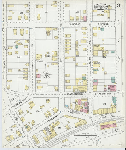 Sanborn Fire Insurance Map from Mount Vernon, Westchester County, New York (1892), Sheet #0003 - Historic Sanborn Fire Insurance Map Print, vintage old map wall art, antique decor, genealogy gift, New York New York map