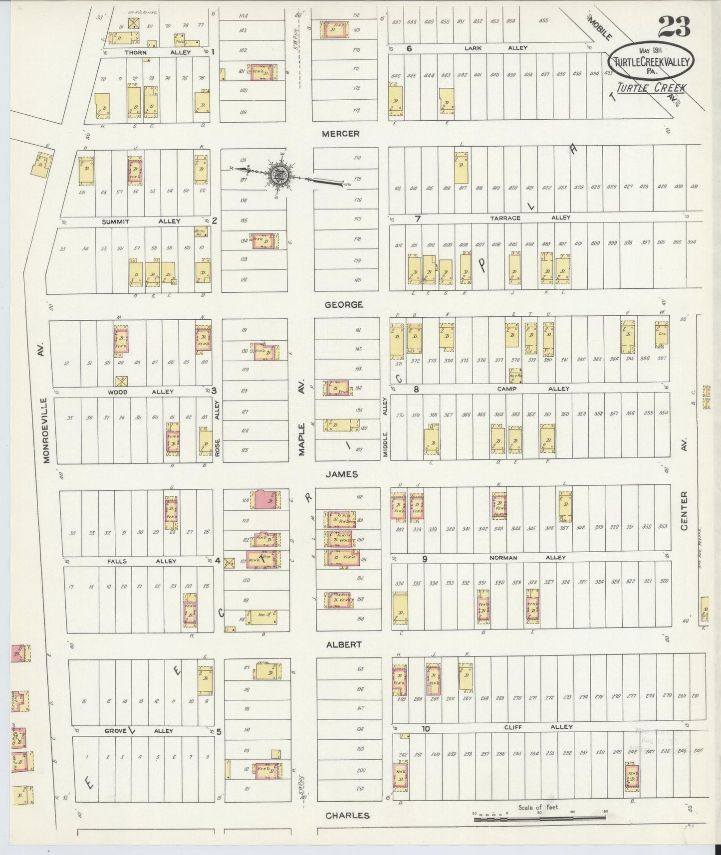 Sanborn Fire Insurance Map from Turtle Creek Valley, Allegheny County, Pennsylvania (1911), Sheet #0023 - Complete Map Set gallery image, historic Sanborn map, vintage wall art, Pennsylvania Pennsylvania