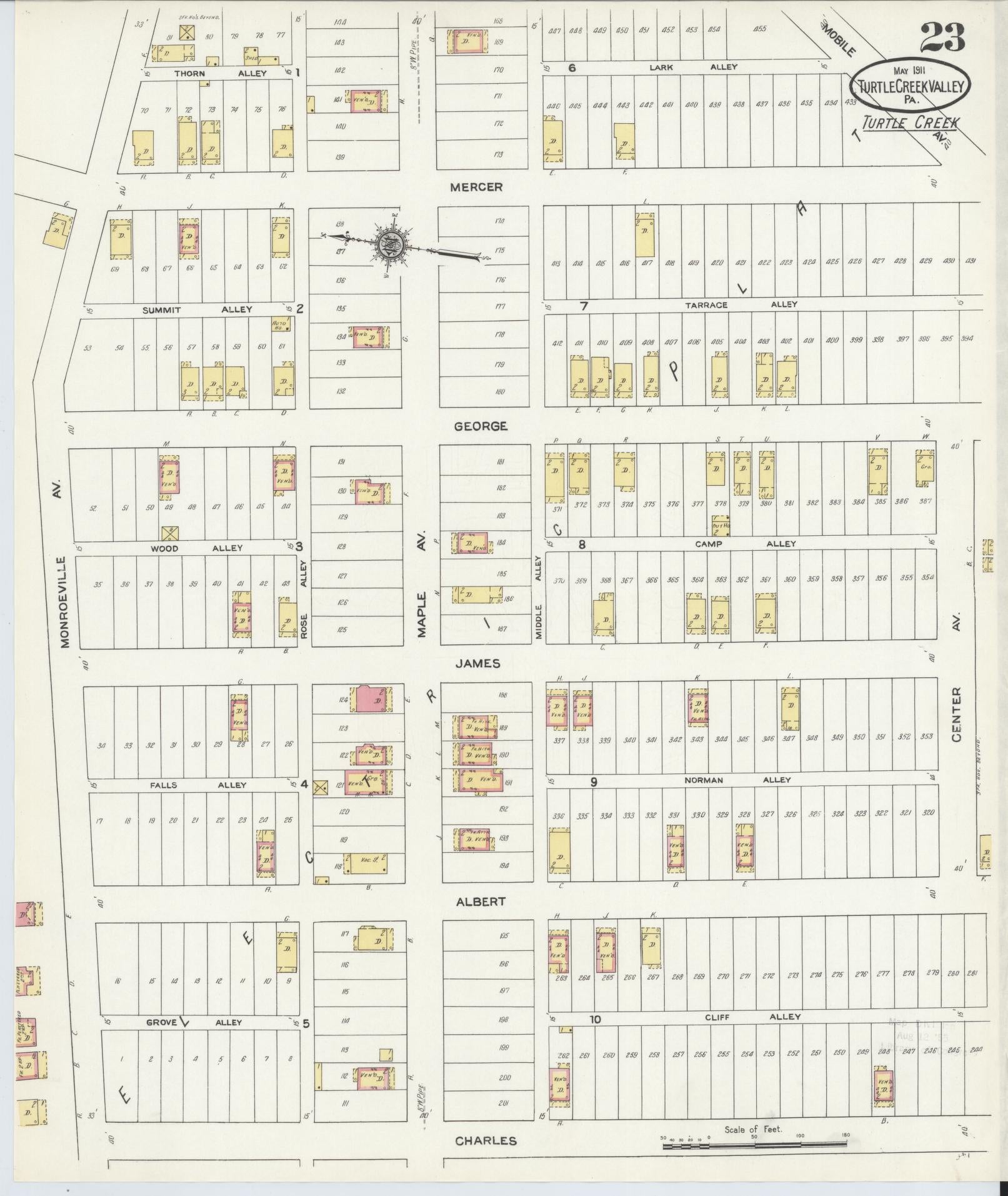 Sanborn Fire Insurance Map from Turtle Creek Valley, Allegheny County, Pennsylvania (1911), Sheet #0023 - Complete Map Set gallery image, historic Sanborn map, vintage wall art, Pennsylvania Pennsylvania