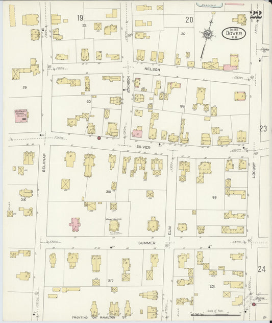 Sanborn Fire Insurance Map from Dover, Strafford County, New Hampshire (1912), Sheet #0022 - Historic Sanborn Fire Insurance Map Print, vintage old map wall art, antique decor, genealogy gift, New Hampshire New Hampshire map