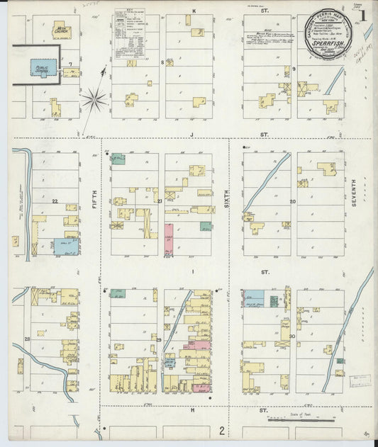 Sanborn Fire Insurance Map from Spearfish, Lawrence County, South Dakota. (1897) – Historic Sanborn Fire Insurance Map Print