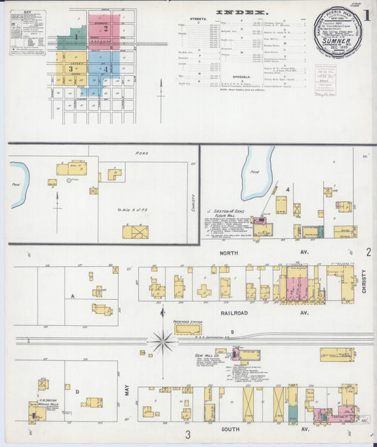 Sanborn Fire Insurance Map from Sumner, Lawrence County, Illinois (1899), Sheet #0001 - Historic Sanborn Fire Insurance Map Print, vintage old map wall art, antique decor, genealogy gift, Illinois Illinois map