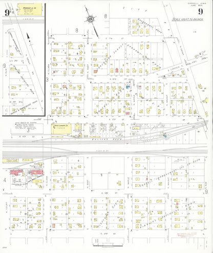 Sanborn Fire Insurance Map from Carroll, Carroll County, Iowa (1935), Sheet #0009 - Historic Sanborn Fire Insurance Map Print