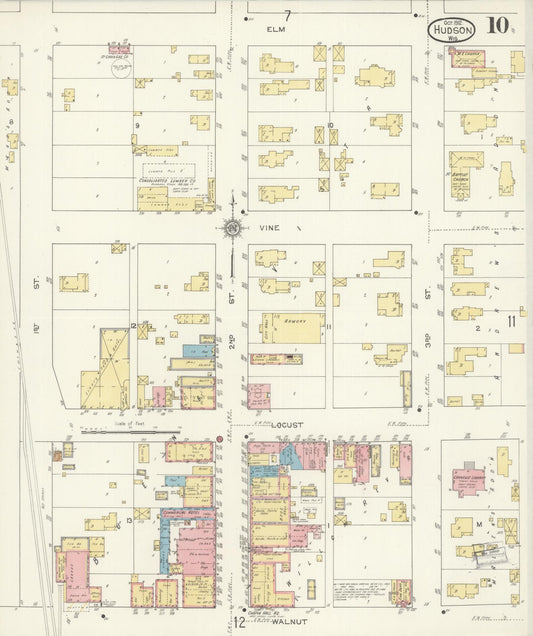 Sanborn Fire Insurance Map from Hudson, St. Croix County, Wisconsin (1912), Sheet #0010 - Historic Sanborn Fire Insurance Map Print, vintage old map wall art, antique decor, genealogy gift, Wisconsin Wisconsin map