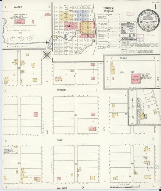 Sanborn Fire Insurance Map from Wheatland, Platte County, Wyoming (1907), Sheet #0001 - Historic Sanborn Fire Insurance Map Print, vintage old map wall art, antique decor, genealogy gift, Wyoming Wyoming map