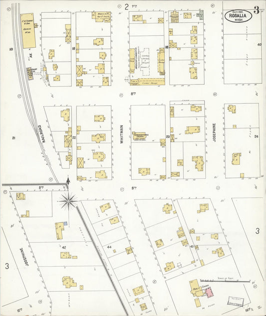 Sanborn Fire Insurance Map from Rosalia, Whitman County, Washington (1905), Sheet #0003 - Historic Sanborn Fire Insurance Map Print, vintage old map wall art, antique decor, genealogy gift, Washington Washington map