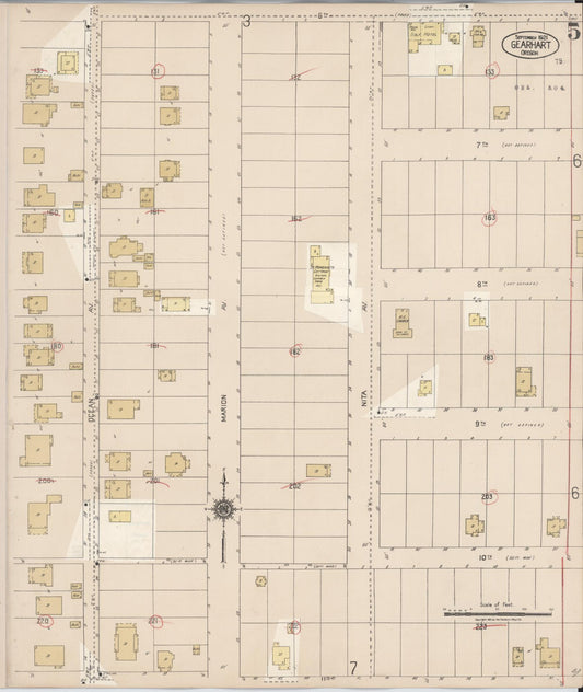 Sanborn Fire Insurance Map from Gearhart, Clatsop County, Oregon (1928), Sheet #0005 - Historic Sanborn Fire Insurance Map Print, vintage old map wall art, antique decor, genealogy gift, Oregon Oregon map