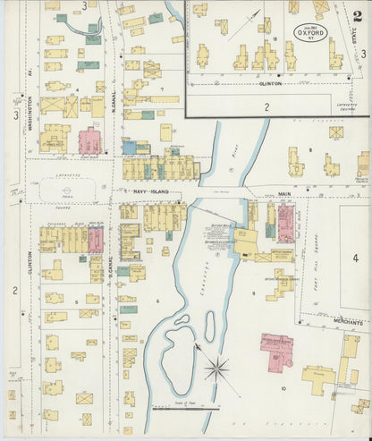 Sanborn Fire Insurance Map from Oxford, Chenango County, New York (1903), Sheet #0002 - Complete Map Set gallery image, historic Sanborn map, vintage wall art, New York New York
