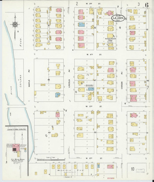 Sanborn Fire Insurance Map from La Junta, Otero County, Colorado (1911), Sheet #0006 - Historic Sanborn Fire Insurance Map Print, vintage old map wall art, antique decor, genealogy gift, Colorado Colorado map