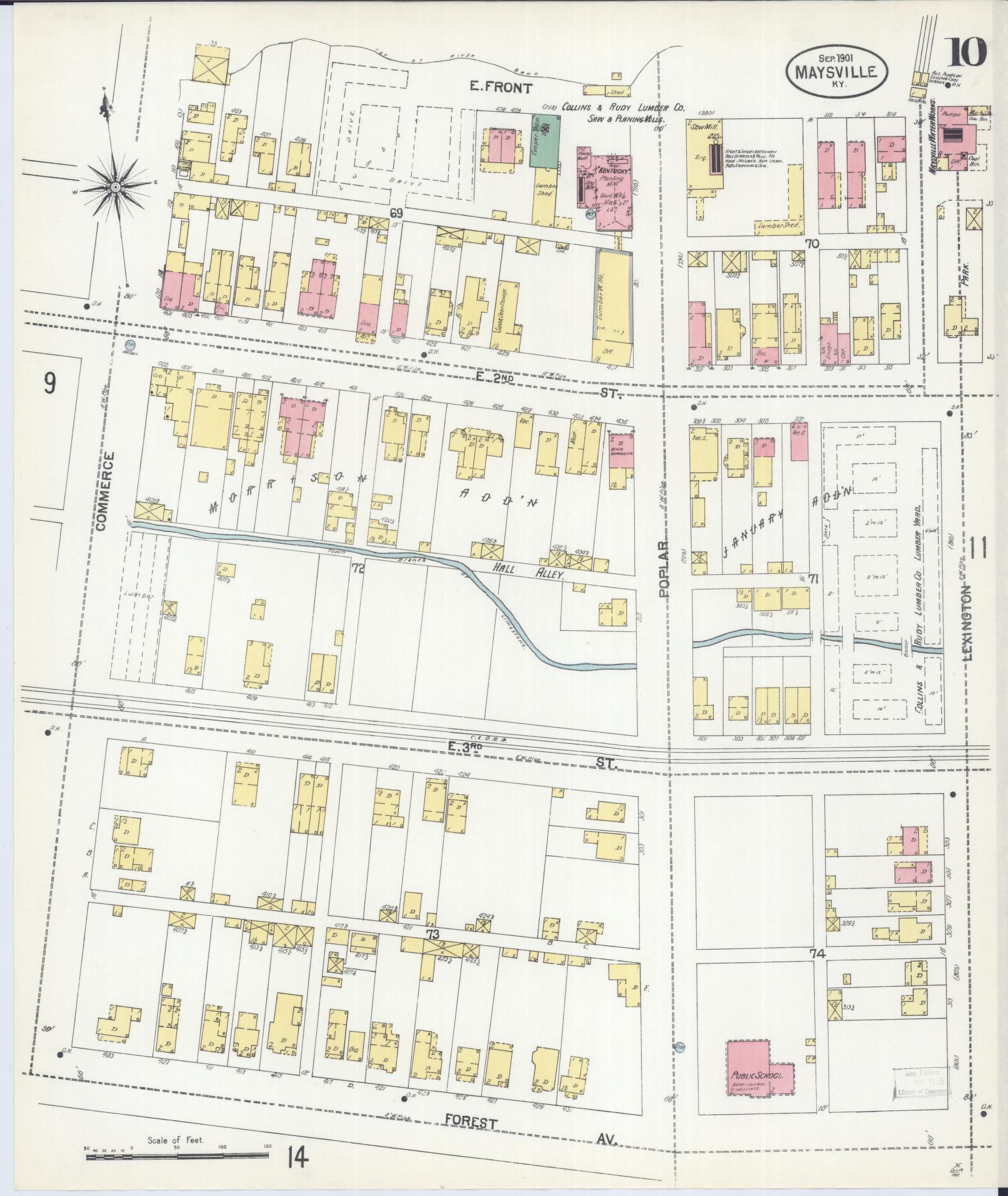 Sanborn Fire Insurance Map from Maysville, Mason County, Kentucky (1901), Sheet #0010 - Complete Map Set gallery image, historic Sanborn map, vintage wall art, Kentucky Kentucky