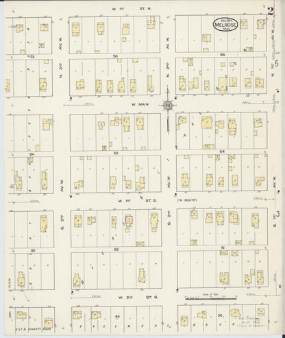 Sanborn Fire Insurance Map from Melrose, Stearns County, Minnesota (1914), Sheet #0002 - Historic Sanborn Fire Insurance Map Print, vintage old map wall art, antique decor, genealogy gift, Minnesota Minnesota map