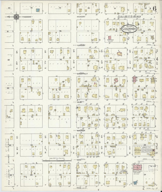 Sanborn Fire Insurance Map from Colorado, Mitchell County, Texas (1914), Sheet #0006 - Historic Sanborn Fire Insurance Map Print, vintage old map wall art, antique decor, genealogy gift, Texas Texas map