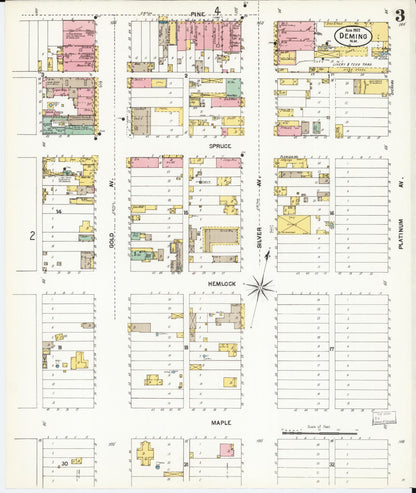 Sanborn Fire Insurance Map from Deming, Luna County, New Mexico (1902), Sheet #0003 - Complete Map Set gallery image, historic Sanborn map, vintage wall art, New Mexico New Mexico