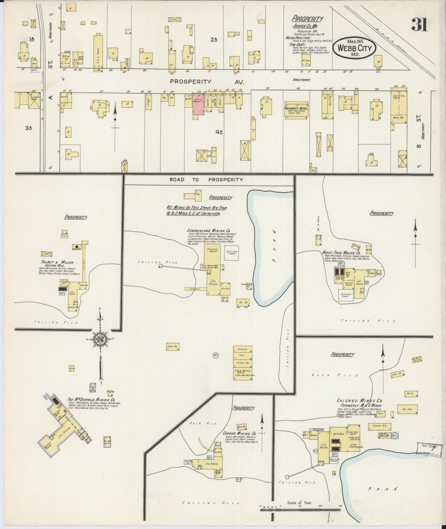 Sanborn Fire Insurance Map from Webb City, Jasper County, Missouri (1915), Sheet #0031 - Complete Map Set gallery image, historic Sanborn map, vintage wall art, Missouri Missouri