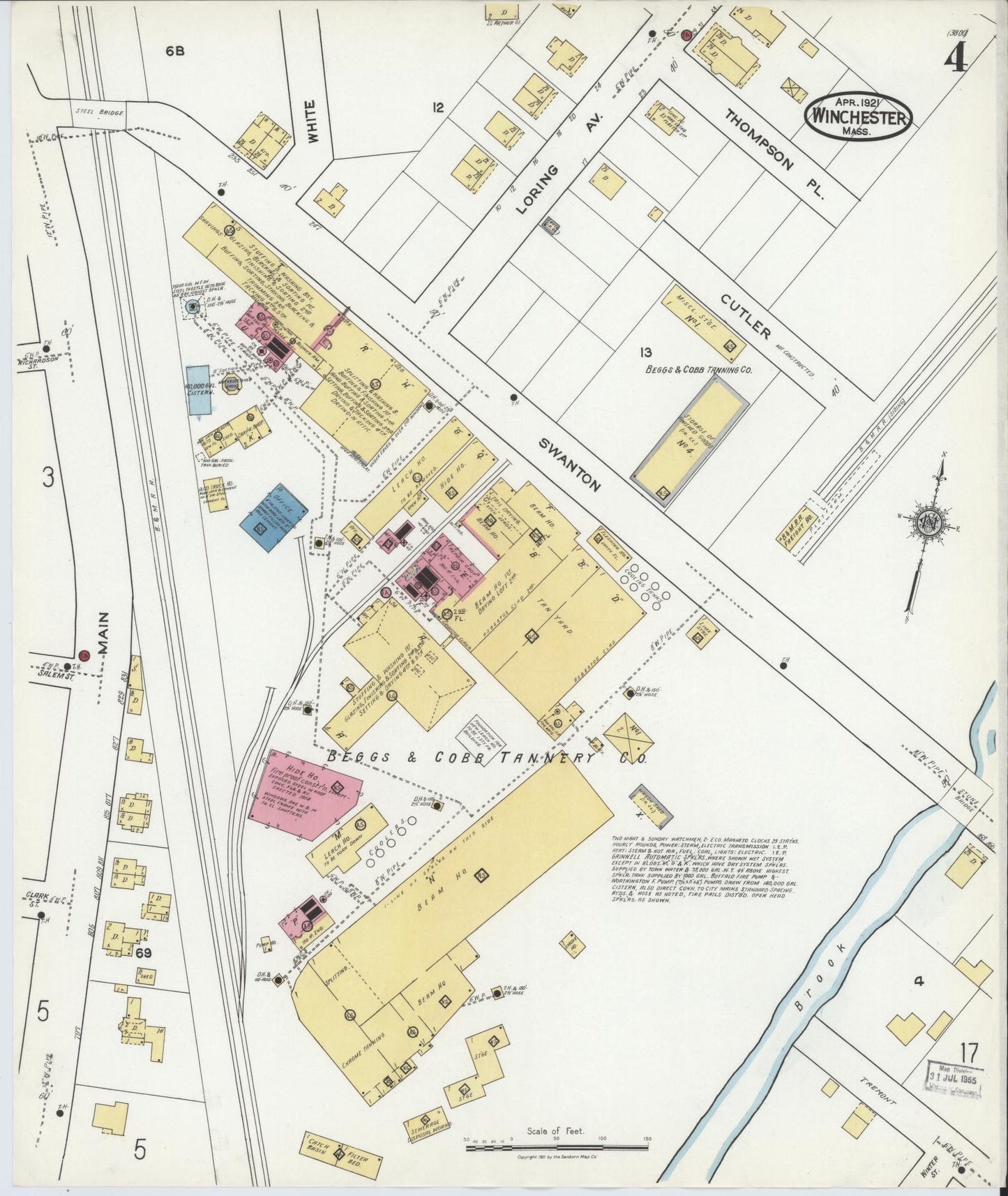 Sanborn Fire Insurance Map from Winchester, Middlesex County, Massachusetts (1921), Sheet #0004 - Complete Map Set gallery image, historic Sanborn map, vintage wall art, Massachusetts Massachusetts