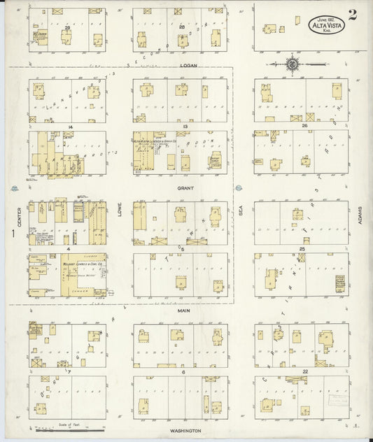 Sanborn Fire Insurance Map from Alta Vista, Wabaunsee County, Kansas (1912), Sheet #0002 - Historic Sanborn Fire Insurance Map Print, vintage old map wall art, antique decor, genealogy gift, Kansas Kansas map
