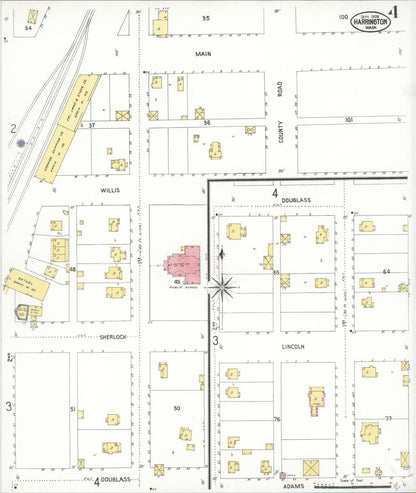Sanborn Fire Insurance Map from Harrington, Lincoln County, Washington (1909), Sheet #0004 - Complete Map Set gallery image, historic Sanborn map, vintage wall art, Washington Washington