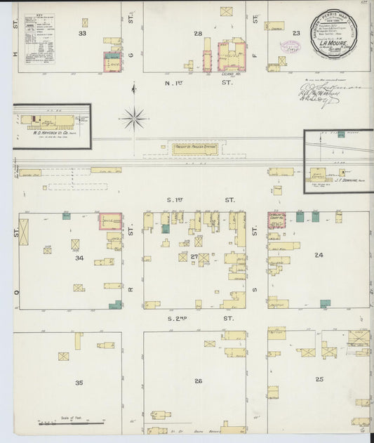 Sanborn Fire Insurance Map from La Moure, La Moure County, North Dakota (1893), Sheet #0001 - Historic Sanborn Fire Insurance Map Print, vintage old map wall art, antique decor, genealogy gift, North Dakota North Dakota map