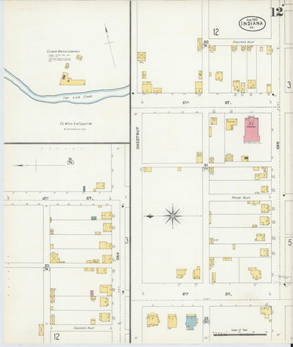 Sanborn Fire Insurance Map from Indiana, Indiana County, Pennsylvania (1903), Sheet #0012 - Complete Map Set gallery image, historic Sanborn map, vintage wall art, Pennsylvania Pennsylvania