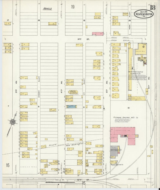 Sanborn Fire Insurance Map from New Kensington, Westmoreland County, Pennsylvania (1911), Sheet #0018 - Historic Sanborn Fire Insurance Map Print, vintage old map wall art, antique decor, genealogy gift, Pennsylvania Pennsylvania map