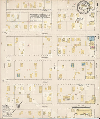 Sanborn Fire Insurance Map from Gladstone, Clackamas County, Oregon (1930), Sheet #0001 - Complete Map Set gallery image, historic Sanborn map, vintage wall art, Oregon Oregon