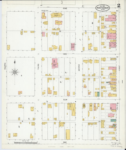 Sanborn Fire Insurance Map from Montgomery, Le Sueur  County, Minnesota (1904), Sheet #0002 - Historic Sanborn Fire Insurance Map Print, vintage old map wall art, antique decor, genealogy gift, Minnesota Minnesota map