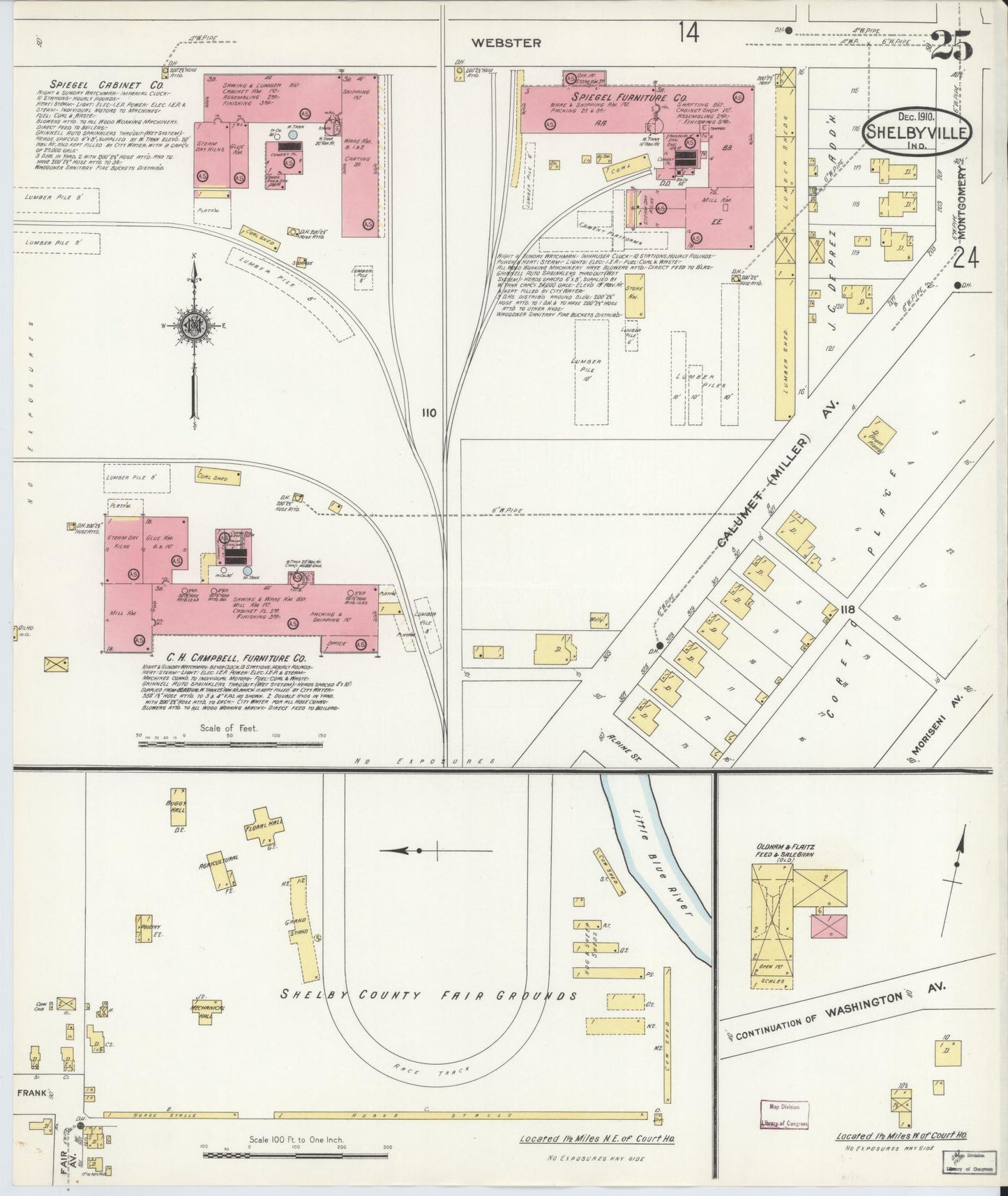 Sanborn Fire Insurance Map from Shelbyville, Shelby County, Indiana (1910), Sheet #0025 - Historic Sanborn Fire Insurance Map Print, vintage old map wall art, antique decor, genealogy gift, Indiana Indiana map