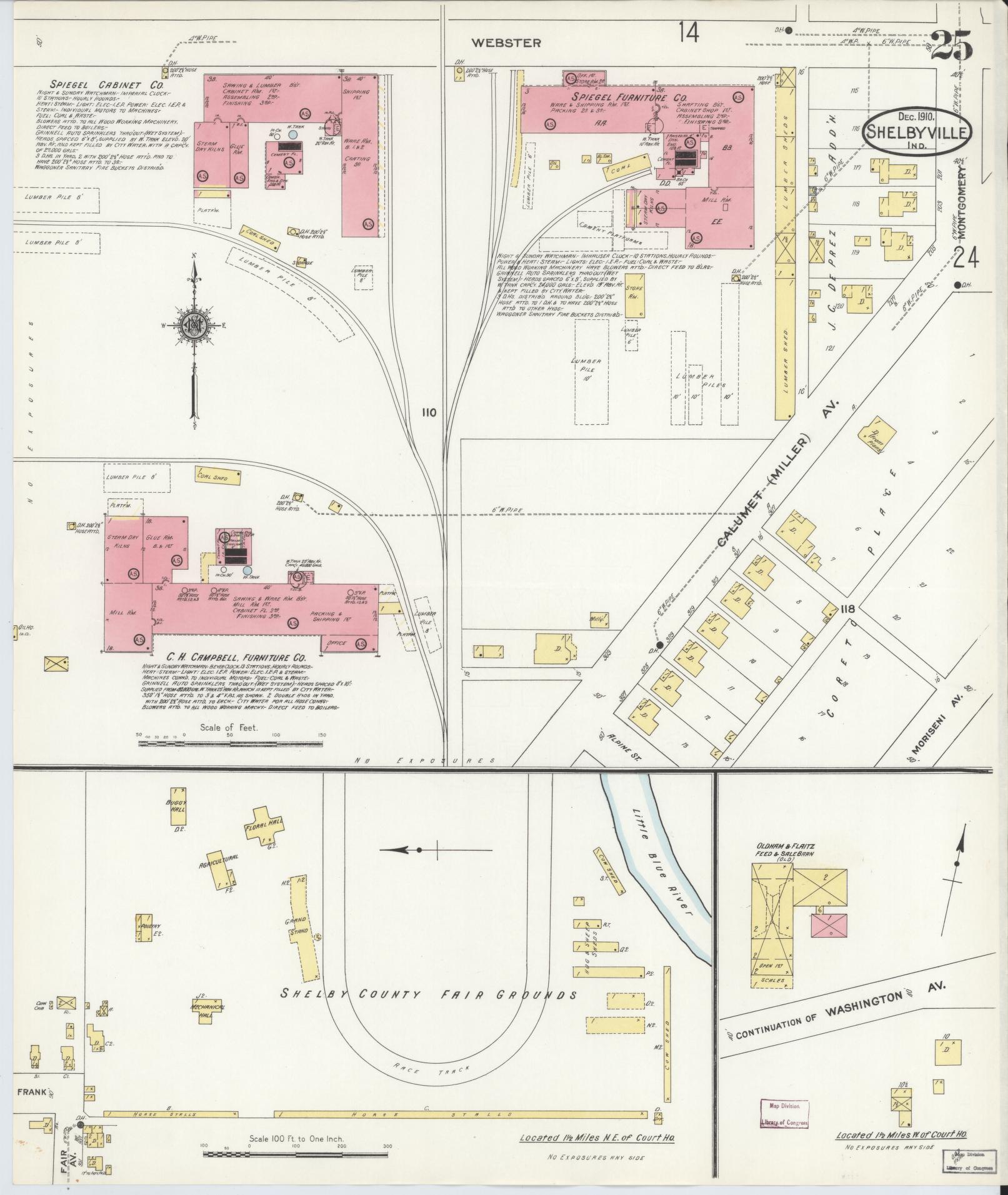 Sanborn Fire Insurance Map from Shelbyville, Shelby County, Indiana (1910), Sheet #0025 - Historic Sanborn Fire Insurance Map Print, vintage old map wall art, antique decor, genealogy gift, Indiana Indiana map