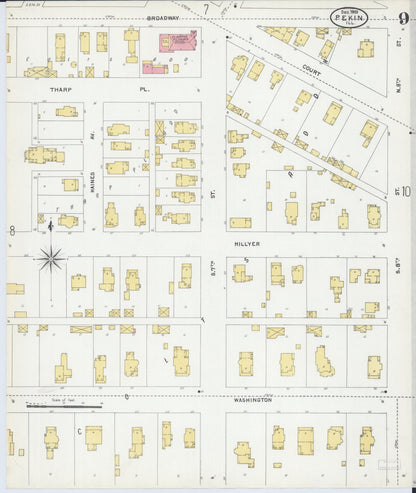 Sanborn Fire Insurance Map from Pekin, Tazewell County, Illinois (1903), Sheet #0009 - Complete Map Set gallery image, historic Sanborn map, vintage wall art, Illinois Illinois
