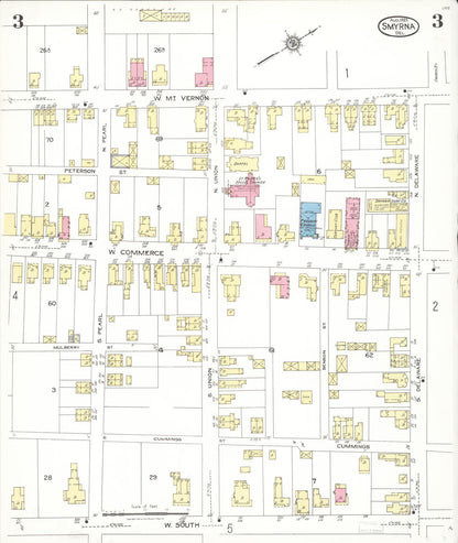 Sanborn Fire Insurance Map from Smyrna, Kent County, Delaware (1923), Sheet #0003 - Complete Map Set gallery image, historic Sanborn map, vintage wall art, Delaware Delaware