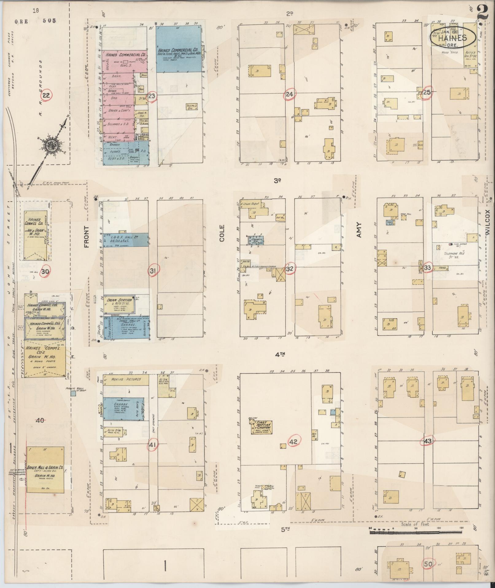 Sanborn Fire Insurance Map from Haines, Baker County, Oregon (1930), Sheet #0002 - Complete Map Set gallery image, historic Sanborn map, vintage wall art, Oregon Oregon