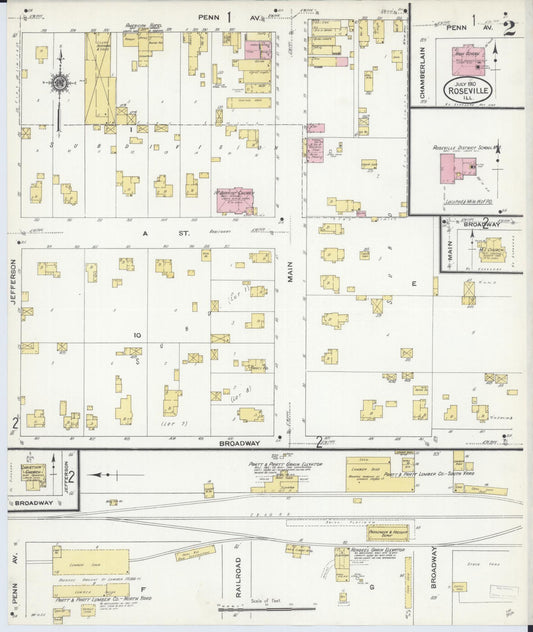 Sanborn Fire Insurance Map from Roseville, Warren County, Illinois (1910), Sheet #0002 - Historic Sanborn Fire Insurance Map Print, vintage old map wall art, antique decor, genealogy gift, Illinois Illinois map