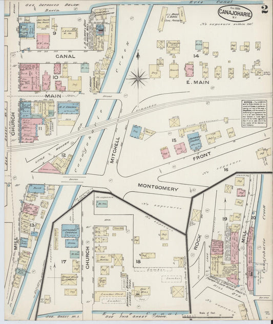 Sanborn Fire Insurance Map from Canajoharie, Montgomery County, New York (1884), Sheet #0002 - Historic Sanborn Fire Insurance Map Print, vintage old map wall art, antique decor, genealogy gift, New York New York map