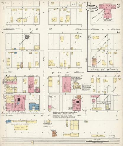 Sanborn Fire Insurance Map from Julesburg, Sedgwick County, Colorado (1921), Sheet #0002 - Complete Map Set gallery image, historic Sanborn map, vintage wall art, Colorado Colorado