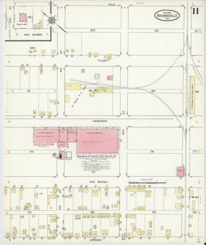 Sanborn Fire Insurance Map from Brownsville, Cameron County, Texas (1914), Sheet #0011 - Complete Map Set gallery image, historic Sanborn map, vintage wall art, Texas Texas