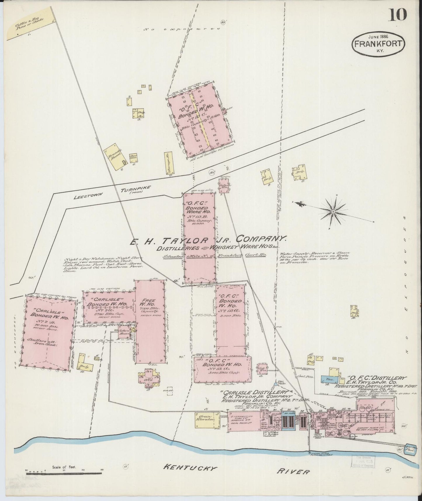 Sanborn Fire Insurance Map from Frankfort, Franklin County, Kentucky (1886), Sheet #0010 - Complete Map Set gallery image, historic Sanborn map, vintage wall art, Kentucky Kentucky