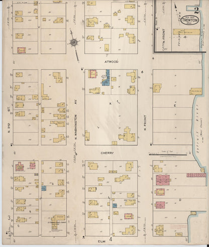 Sanborn Fire Insurance Map from Trenton, Wayne County, Michigan (1922), Sheet #0002 - Complete Map Set gallery image, historic Sanborn map, vintage wall art, Michigan Michigan