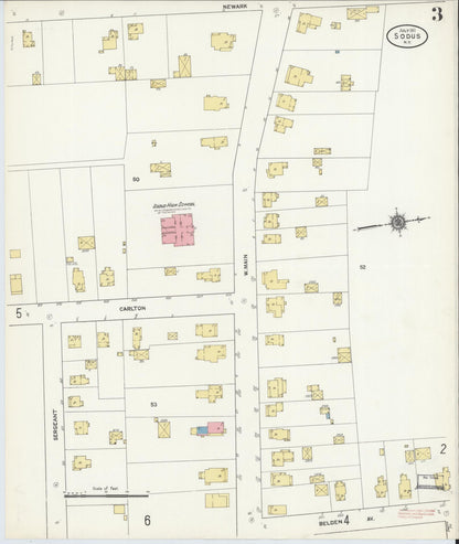 Sanborn Fire Insurance Map from Sodus, Wayne County, New York (1911), Sheet #0003 - Historic Sanborn Fire Insurance Map Print, vintage old map wall art, antique decor, genealogy gift, New York New York map