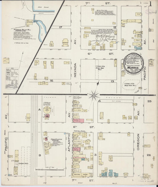 Sanborn Fire Insurance Map from Morris, Stevens County, Minnesota (1885), Sheet #0001 - Complete Map Set gallery image, historic Sanborn map, vintage wall art, Minnesota Minnesota