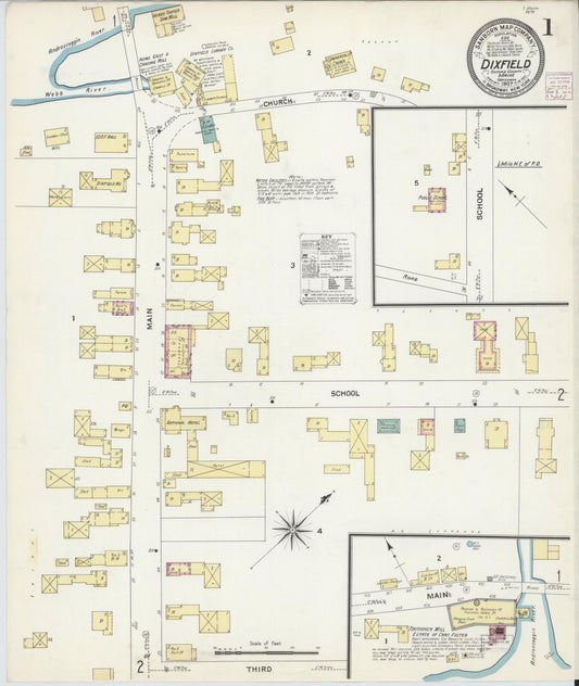 Sanborn Fire Insurance Map from Dixfield, Oxford County, Maine (1907), Sheet #0001 - Complete Map Set gallery image, historic Sanborn map, vintage wall art, Maine Maine