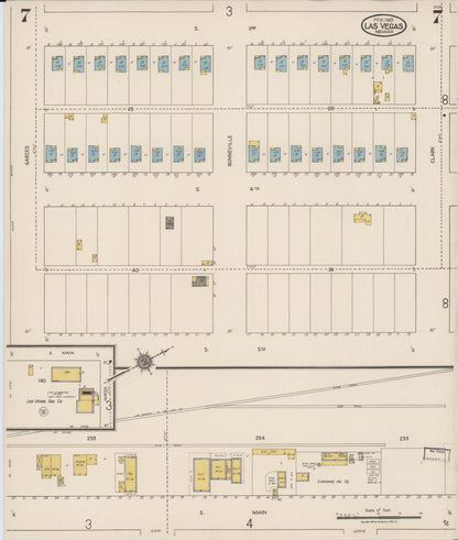 Sanborn Fire Insurance Map from Las Vegas, Clark County, Nevada (1923), Sheet #0007 - Complete Map Set gallery image, historic Sanborn map, vintage wall art, Nevada Nevada
