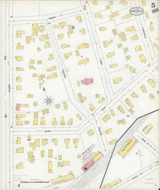 Sanborn Fire Insurance Map from North East, Erie County, Pennsylvania (1900), Sheet #0005 - Historic Sanborn Fire Insurance Map Print, vintage old map wall art, antique decor, genealogy gift, Pennsylvania Pennsylvania map