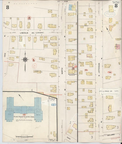Sanborn Fire Insurance Map from Pulaski, Oswego County, New York (1959), Sheet #0008 - Complete Map Set gallery image, historic Sanborn map, vintage wall art, New York New York