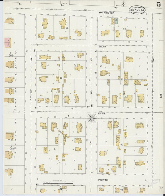Sanborn Fire Insurance Map from Mendota, La Salle County, Illinois (1897), Sheet #0005 - Historic Sanborn Fire Insurance Map Print, vintage old map wall art, antique decor, genealogy gift, Illinois Illinois map