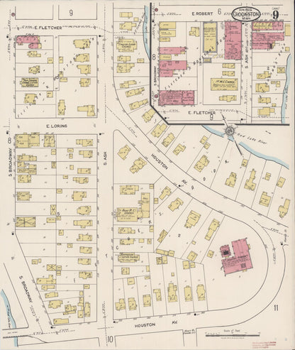Sanborn Fire Insurance Map from Crookston, Polk County, Minnesota (1922), Sheet #0009 - Complete Map Set gallery image, historic Sanborn map, vintage wall art, Minnesota Minnesota