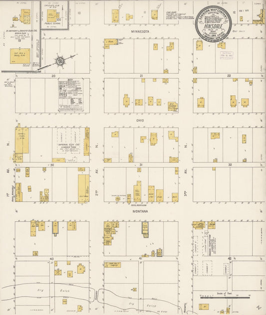 Sanborn Fire Insurance Map from Hinsdale, Valley County, Montana (1914), Sheet #0001 - Historic Sanborn Fire Insurance Map Print, vintage old map wall art, antique decor, genealogy gift, Montana Montana map