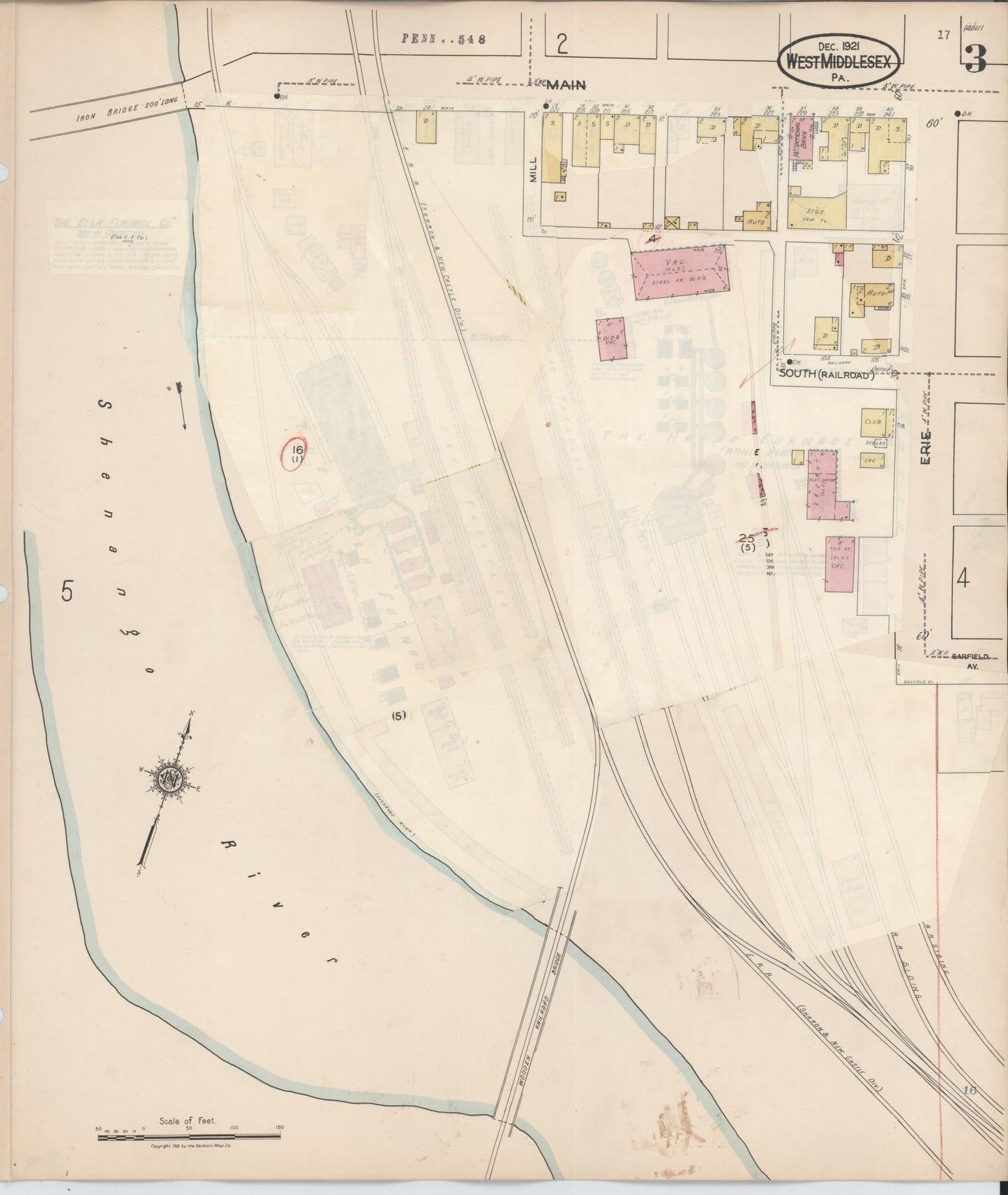 Sanborn Fire Insurance Map from West Middlesex, Mercer County, Pennsylvania (1937), Sheet #0003 - Historic Sanborn Fire Insurance Map Print, vintage old map wall art, antique decor, genealogy gift, Pennsylvania Pennsylvania map