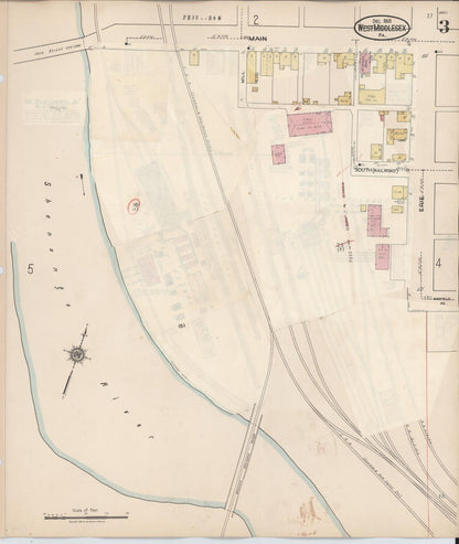 Sanborn Fire Insurance Map from West Middlesex, Mercer County, Pennsylvania (1937), Sheet #0003 - Historic Sanborn Fire Insurance Map Print, vintage old map wall art, antique decor, genealogy gift, Pennsylvania Pennsylvania map