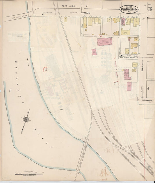 Sanborn Fire Insurance Map from West Middlesex, Mercer County, Pennsylvania (1937), Sheet #0003 - Historic Sanborn Fire Insurance Map Print, vintage old map wall art, antique decor, genealogy gift, Pennsylvania Pennsylvania map